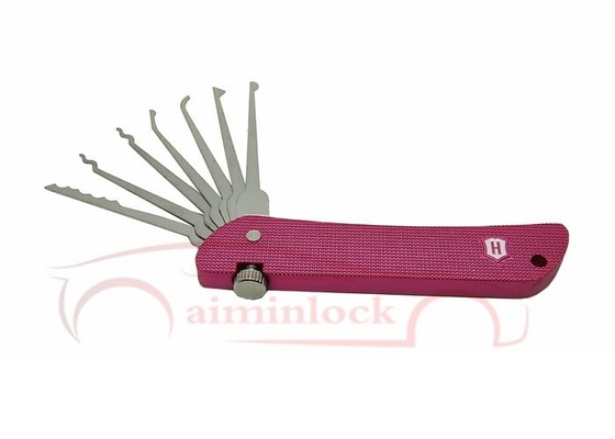 Купить Haoshi Fold Locksmith Tools Foldable 7 в 1 Lock Picking Set Locksmith Tools (Розовый) Устройства для сбора замков Производство в сети